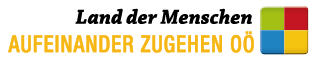 Logo des Vereins Land der Menschen – AUFEINANDER ZUGEHEN Oberösterreich