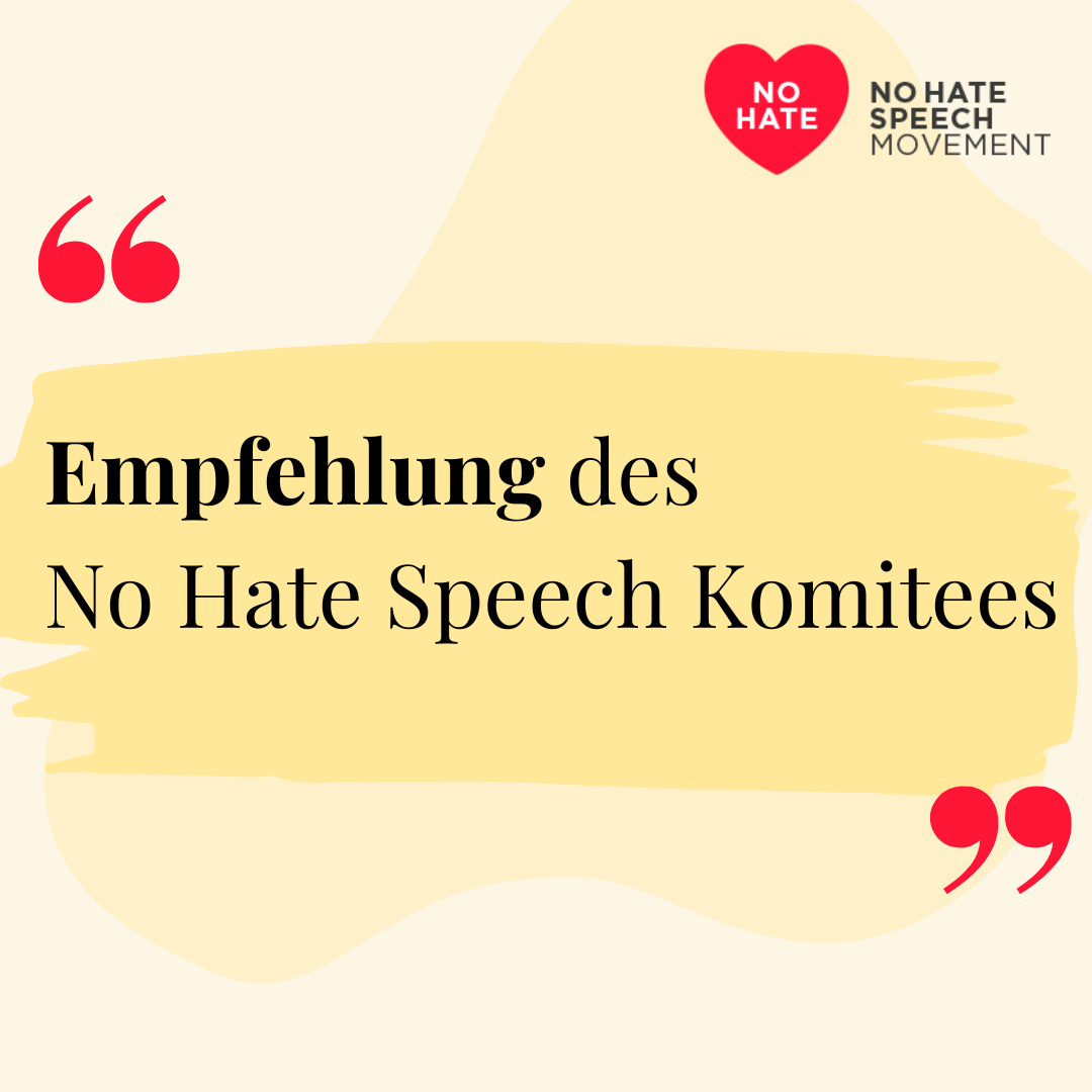 Aktualisierte Empfehlungen des No Hate Speech Komitees
