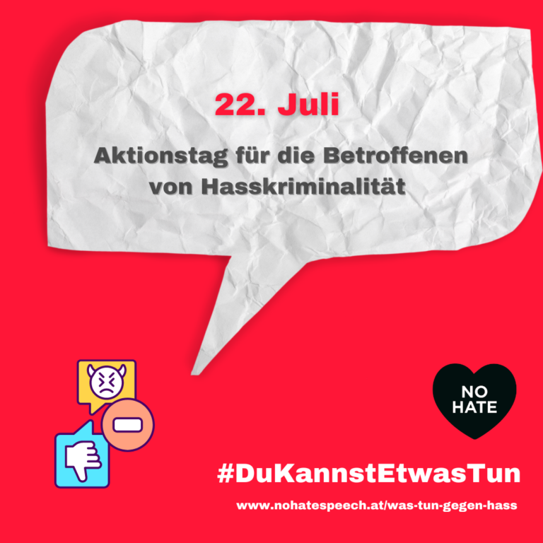 Aktionstag für die Betroffenen von Hasskriminalität