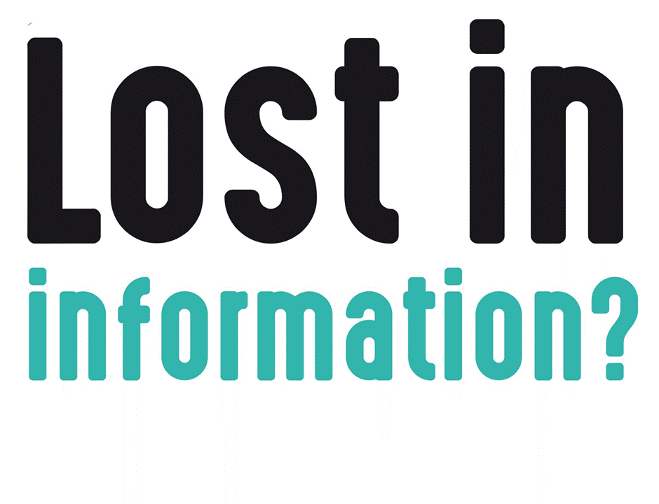 Die Worte "Lost in information?"